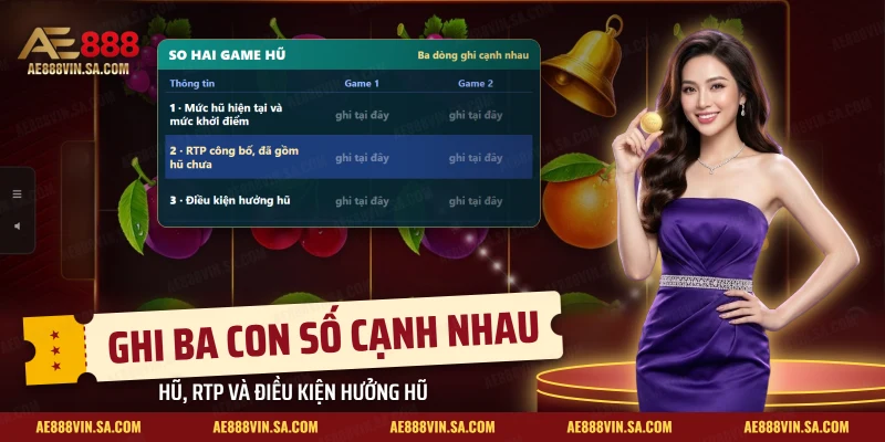 Bảng ghi mức hũ, RTP và điều kiện hưởng hũ của hai game nổ hũ