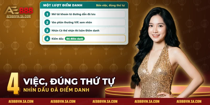 Bốn việc trong một lượt điểm danh và dấu Đã điểm danh