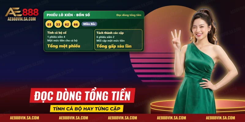 Phiếu lô xiên bốn số với dòng tổng tiền tính cả bộ hay tách từng cặp cần đọc lại trước khi gửi