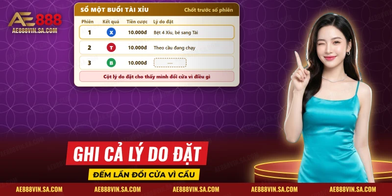 Cuốn sổ ghi số phiên, kết quả, tiền cược và lý do đặt của một buổi tài xỉu