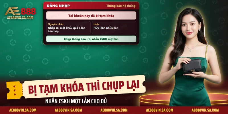 Tài khoản bị tạm khóa do nhập sai mật khẩu hoặc hủy lệnh nhiều lần